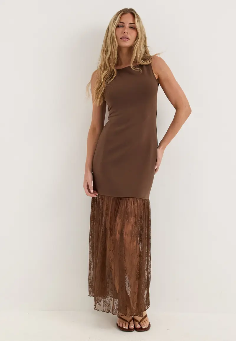 Combined Lace Maxi Dress