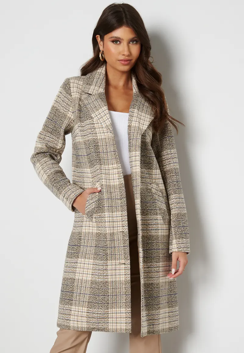 Corinne checked coat