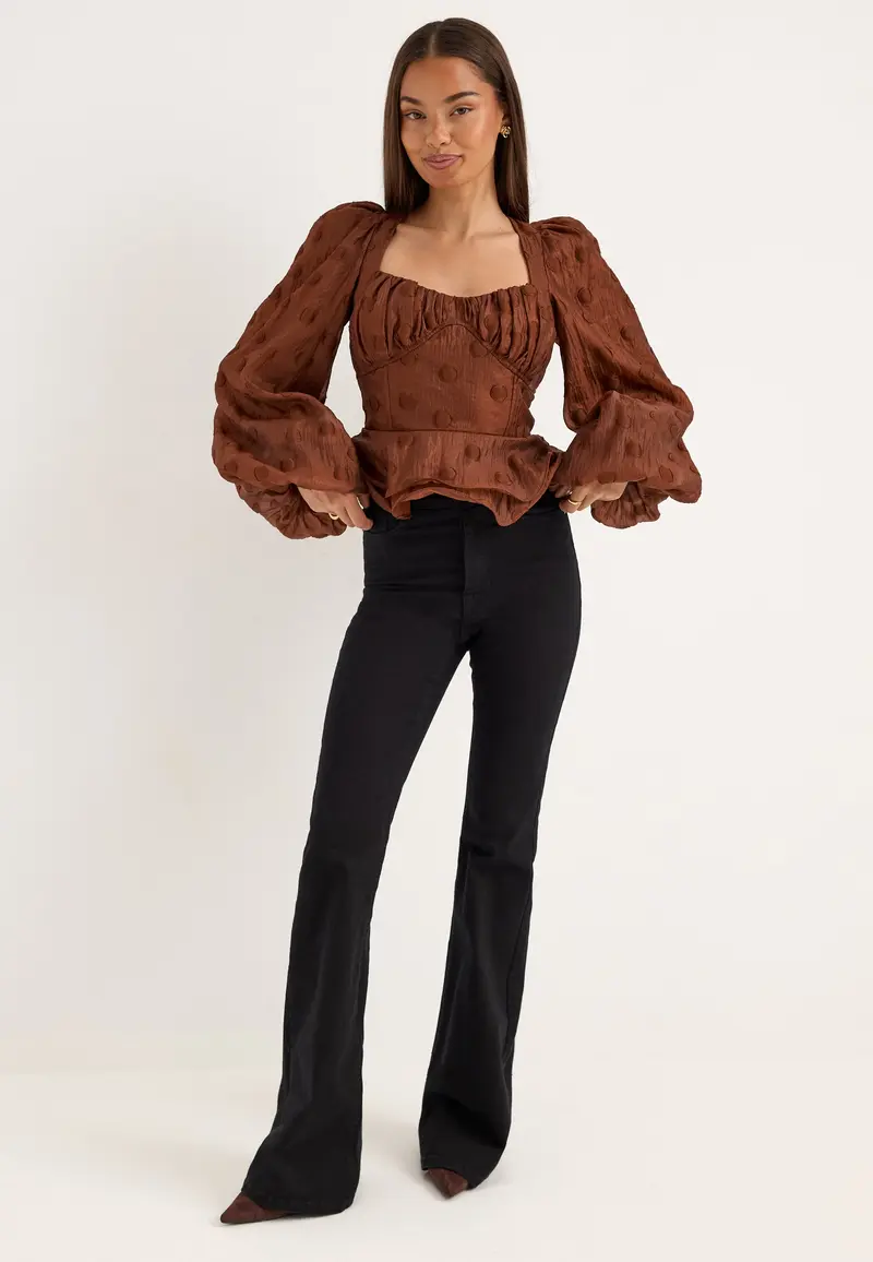 Corset Puff Sleeve Blouse