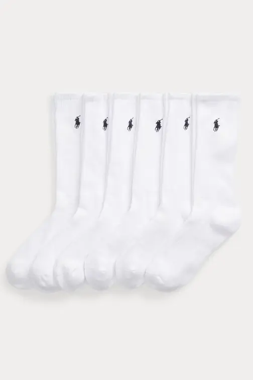Cotton Blend Crew Sock 6-Pack White