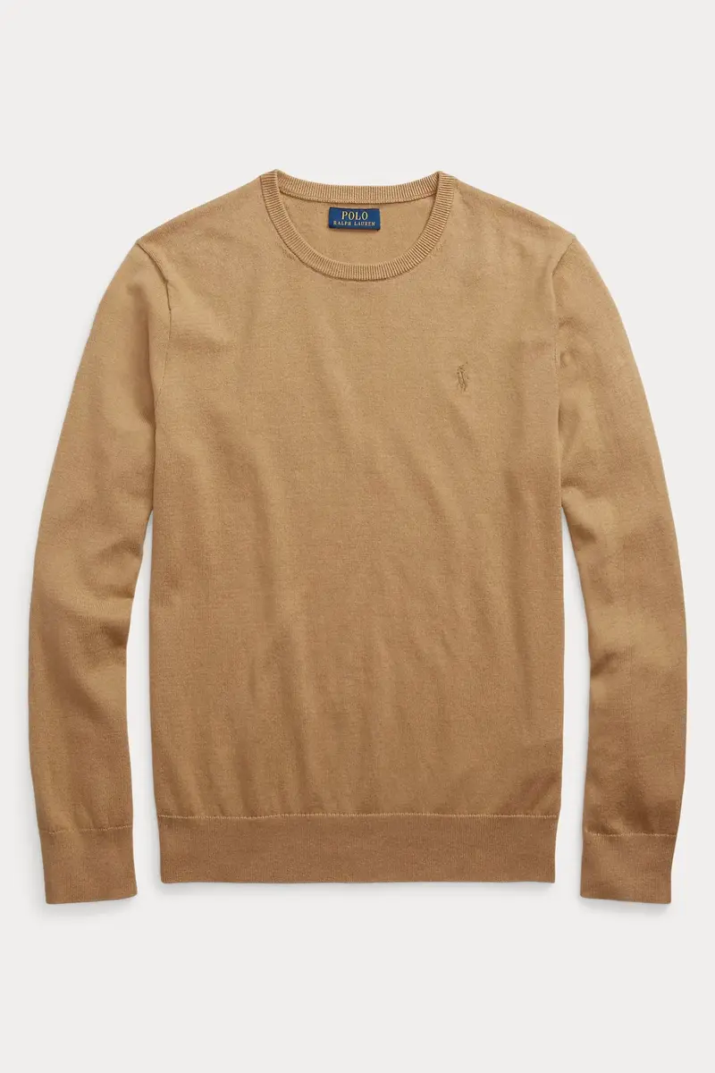 Cotton-Cashmere Crewneck Jumper Tan