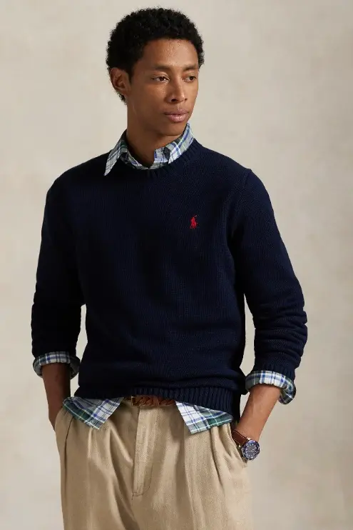 Cotton Crewneck Jumper Hunter Navy