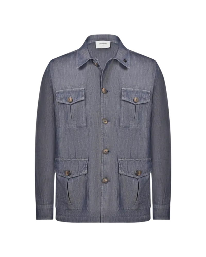 Cotton denim overshirt