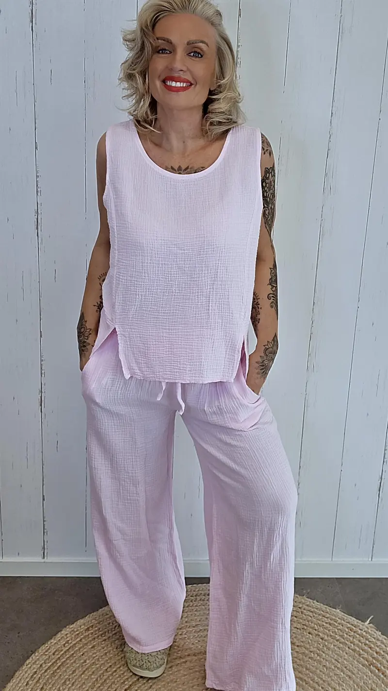 Cotton Gauze sett rosa