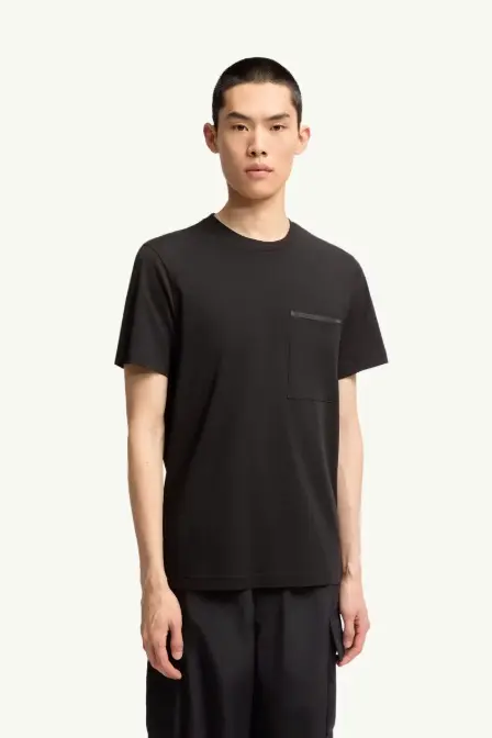 Cotton Jersey T-Shirt with Chest Pocket Black