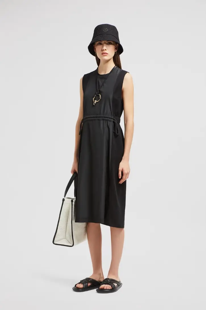 Cotton Knee-Length Dress Black