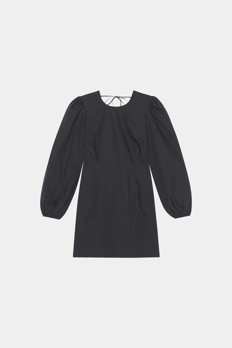 Cotton Poplin Open Back Mini Dress
