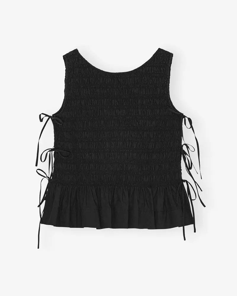 Cotton Poplin Tie String Top
