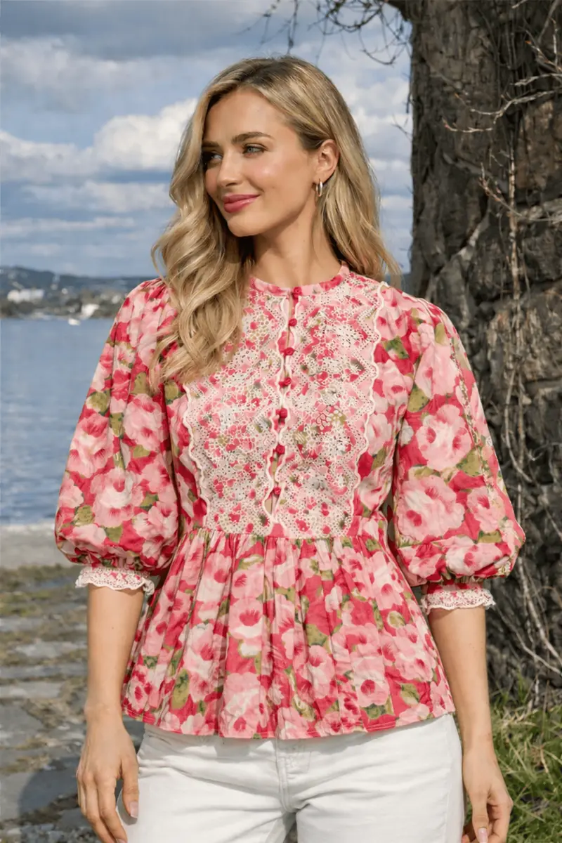 Cotton Slub Blouse Romace