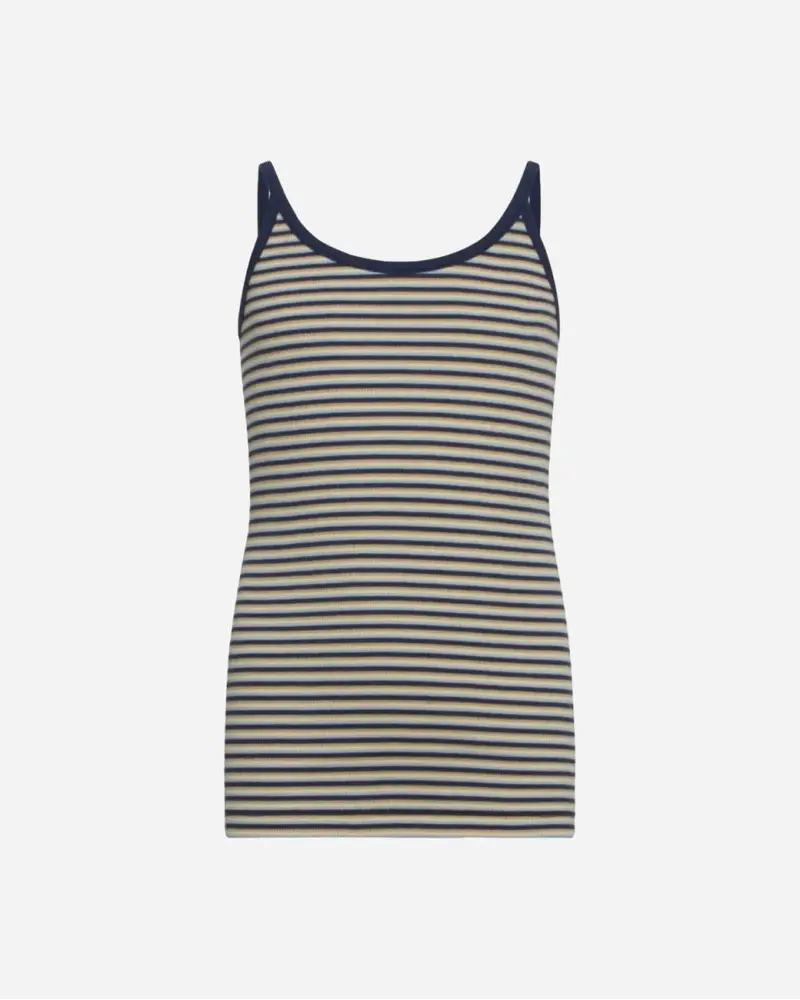 Cotton Stripe Trilina Top - Blue Multi