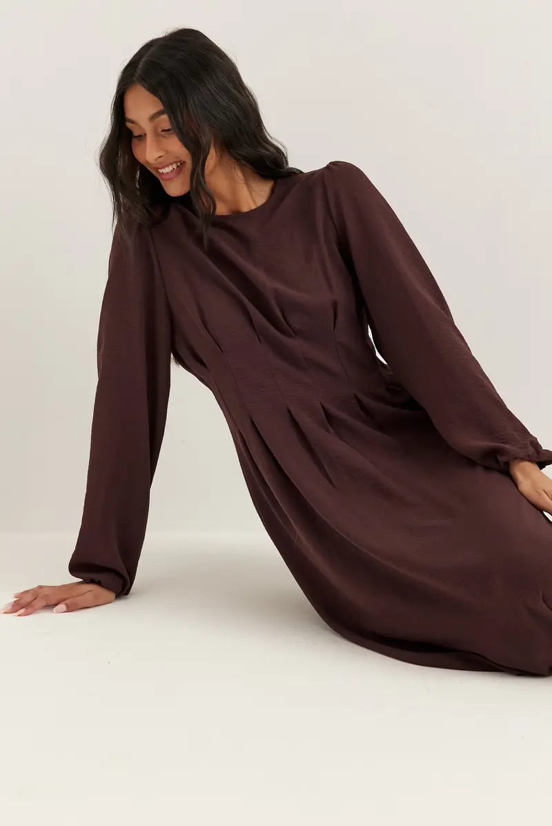 Crepe Pleated Dress