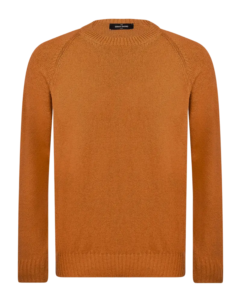 Crew Neck Sweater Boucle Cotton-cashmere - Burnt Orange