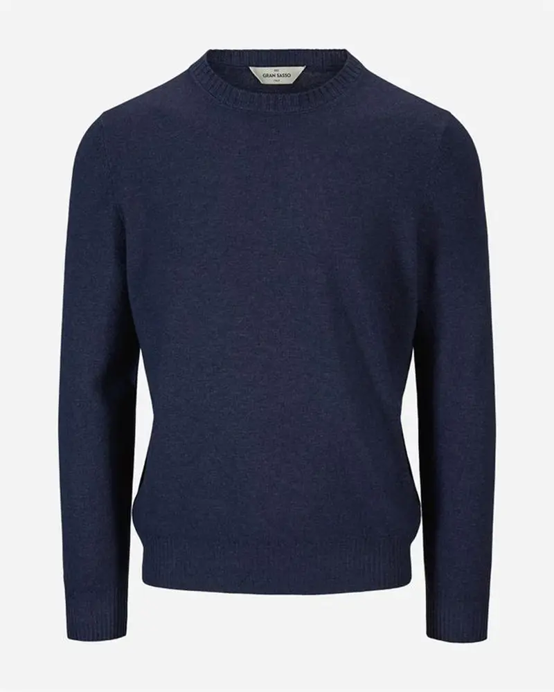 Crew Neck Vintage Wool-Cashmere - Nav