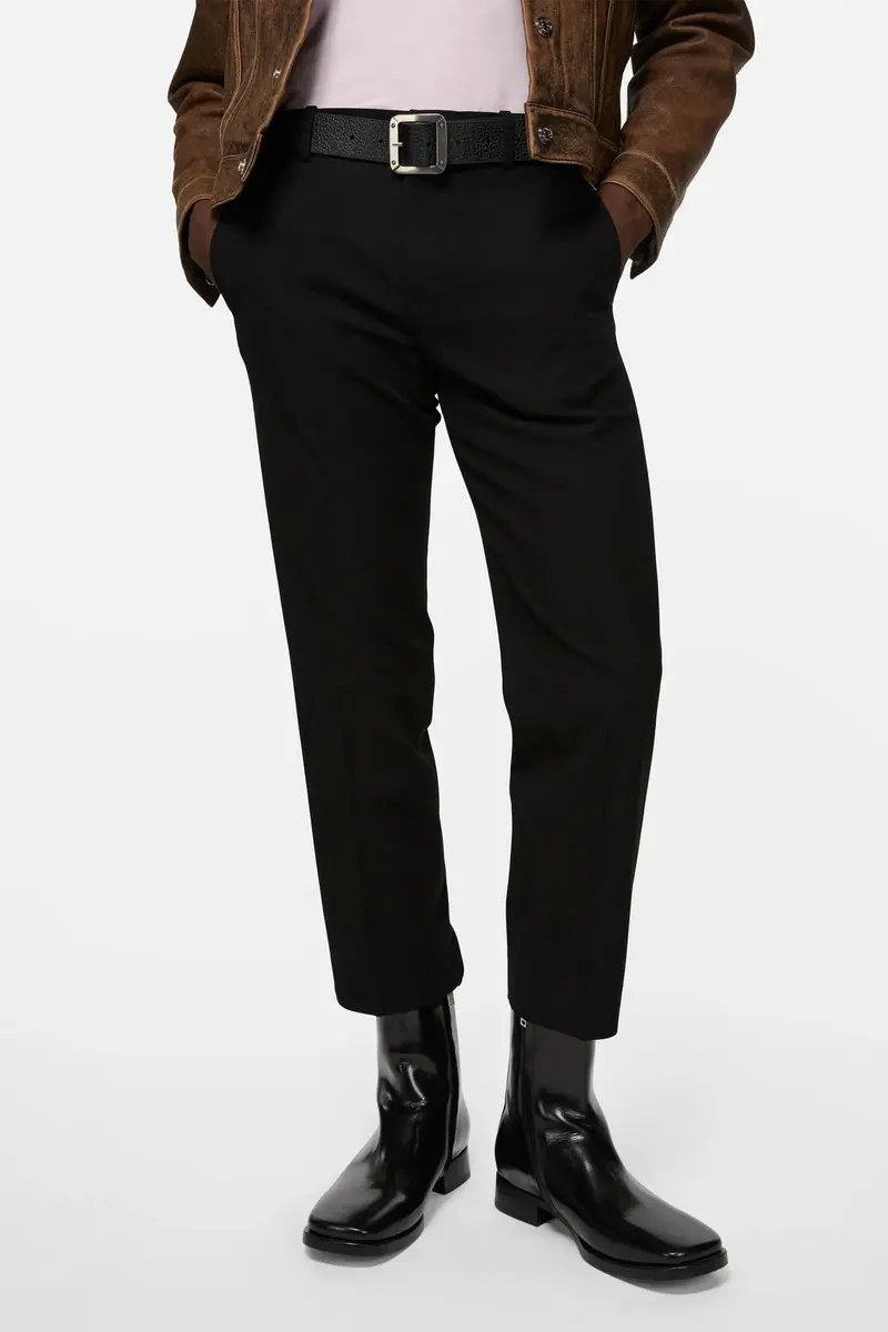 Cropped Tailored Trousers Black