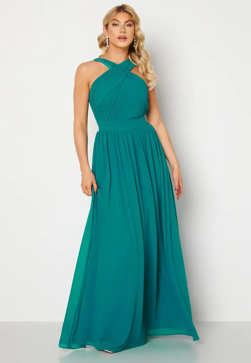 Cross Front Chiffon Maxi Dress