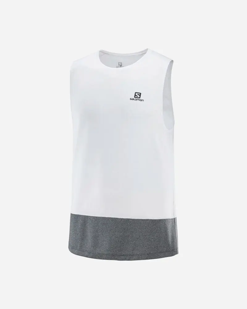Cross Run Tank Top - White/Black/Heather