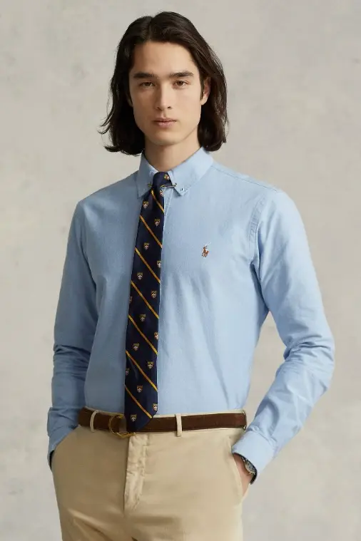 Custom Fit Oxford Shirt Blue