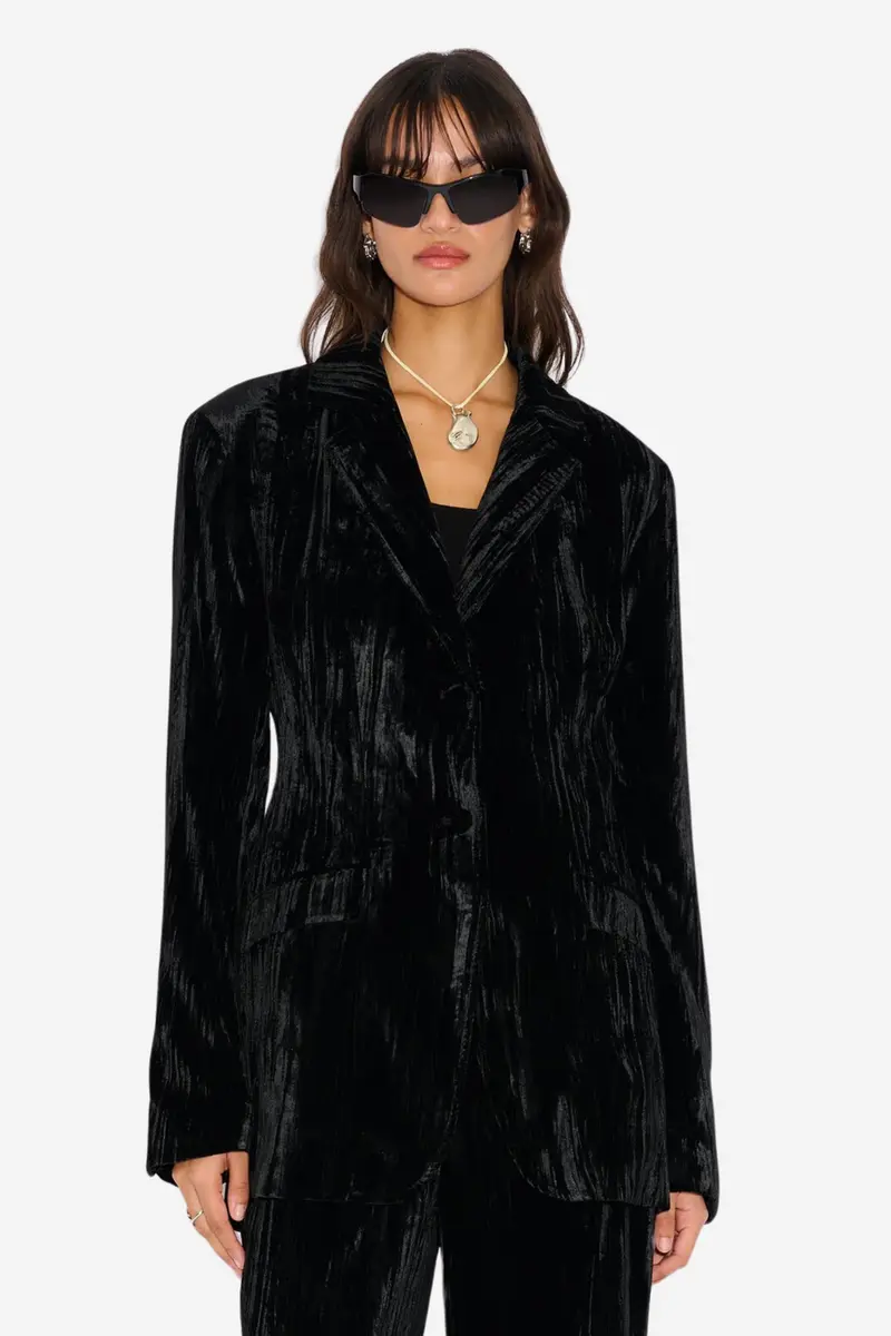 Cygnet Velvet Blazer Black