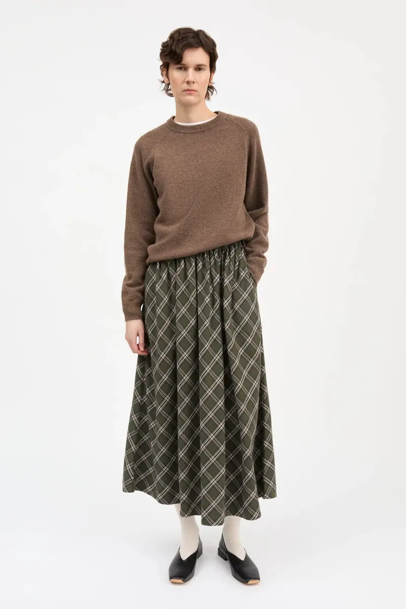 Dagny Skirt Green/White Check
