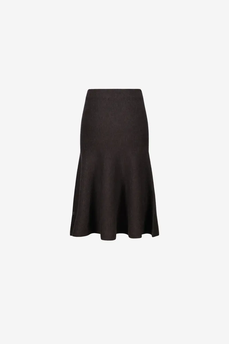 Darja Merino Skirt  Dark Brown Melange