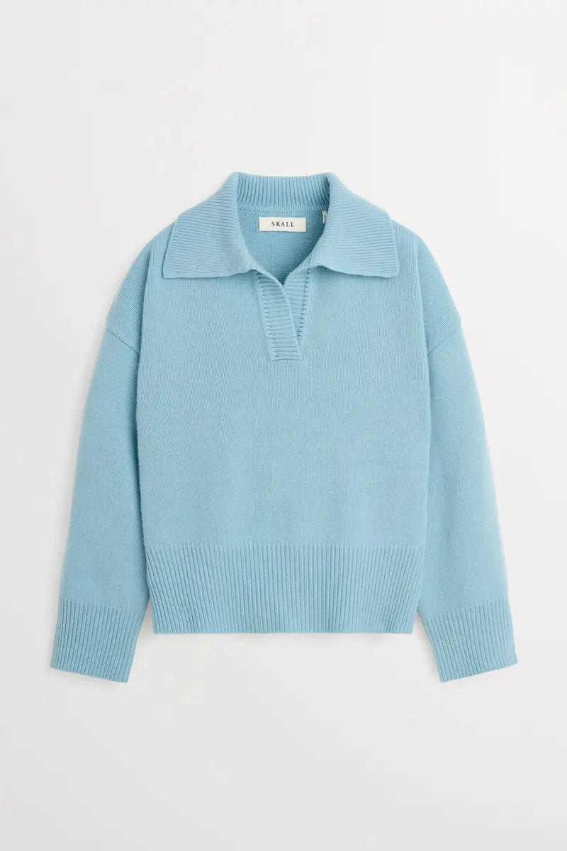 Dean V-neck Jumper Aqua