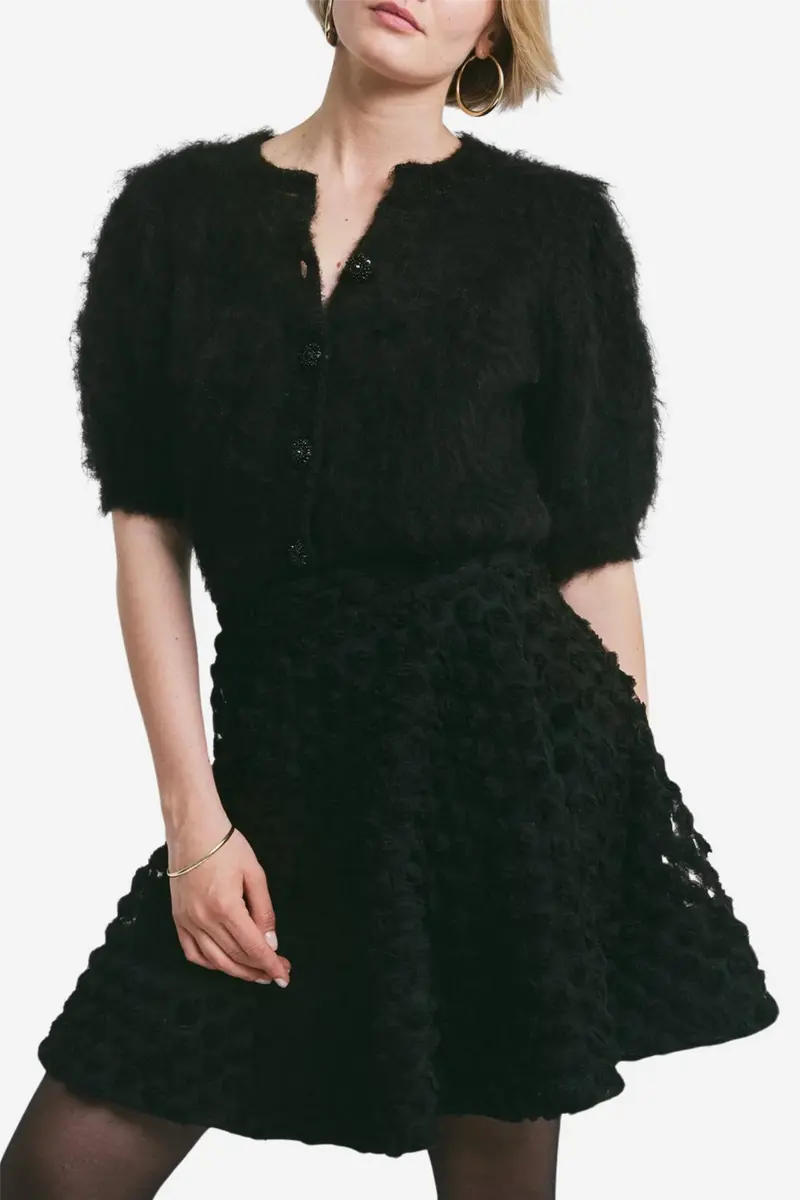 Decorated Mini Skirt Black