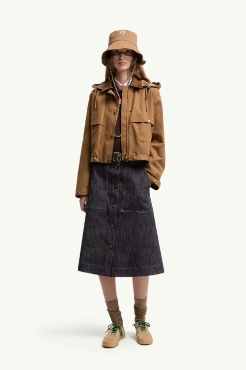 Denim Knee-Length Skirt Blue Denim