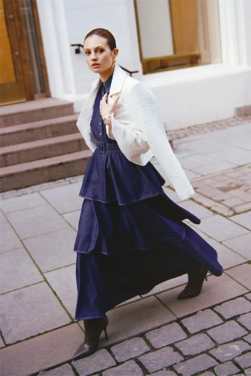 Denim Shirt Dress Dark Blue