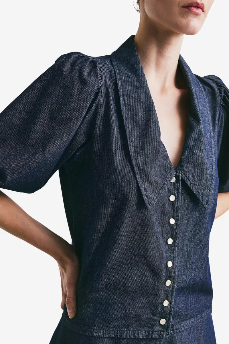 Denim Top Dark Blue