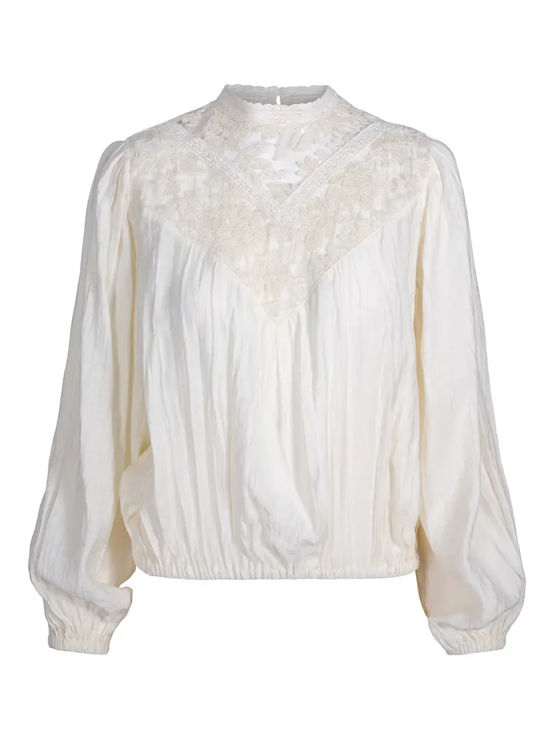 Detail lace blouse Creme