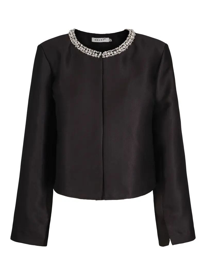 Detailed structure blazer Black