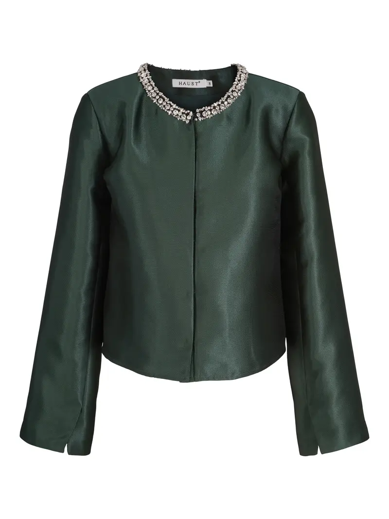 Detailed structure blazer Emerald