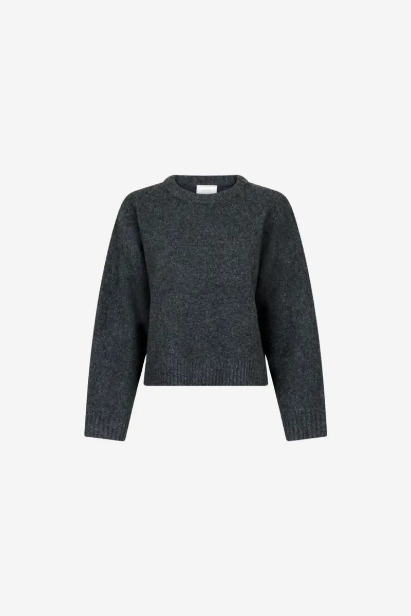 Detri Solid Knit Blouse Antracit