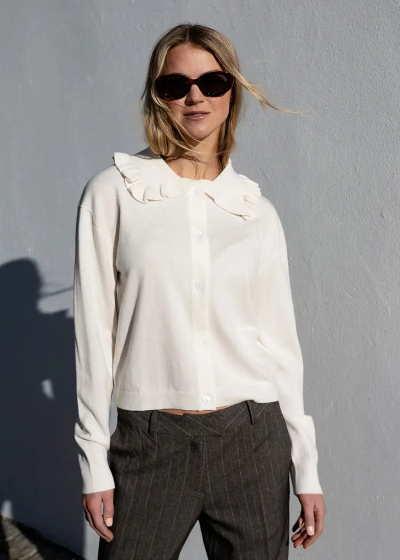 Diane Ruffle Cardigan Cream