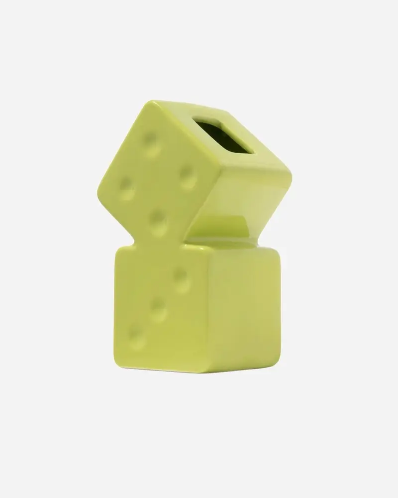 Dice Ceramic Vase - Lime