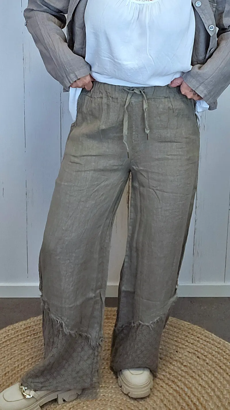 Dina linbukse taupe