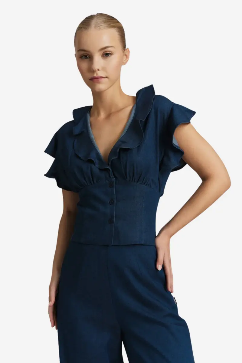 Dita Tencel Top Dark Blue