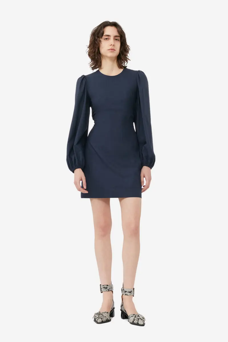 Drapey Melange Open Back Mini Dress