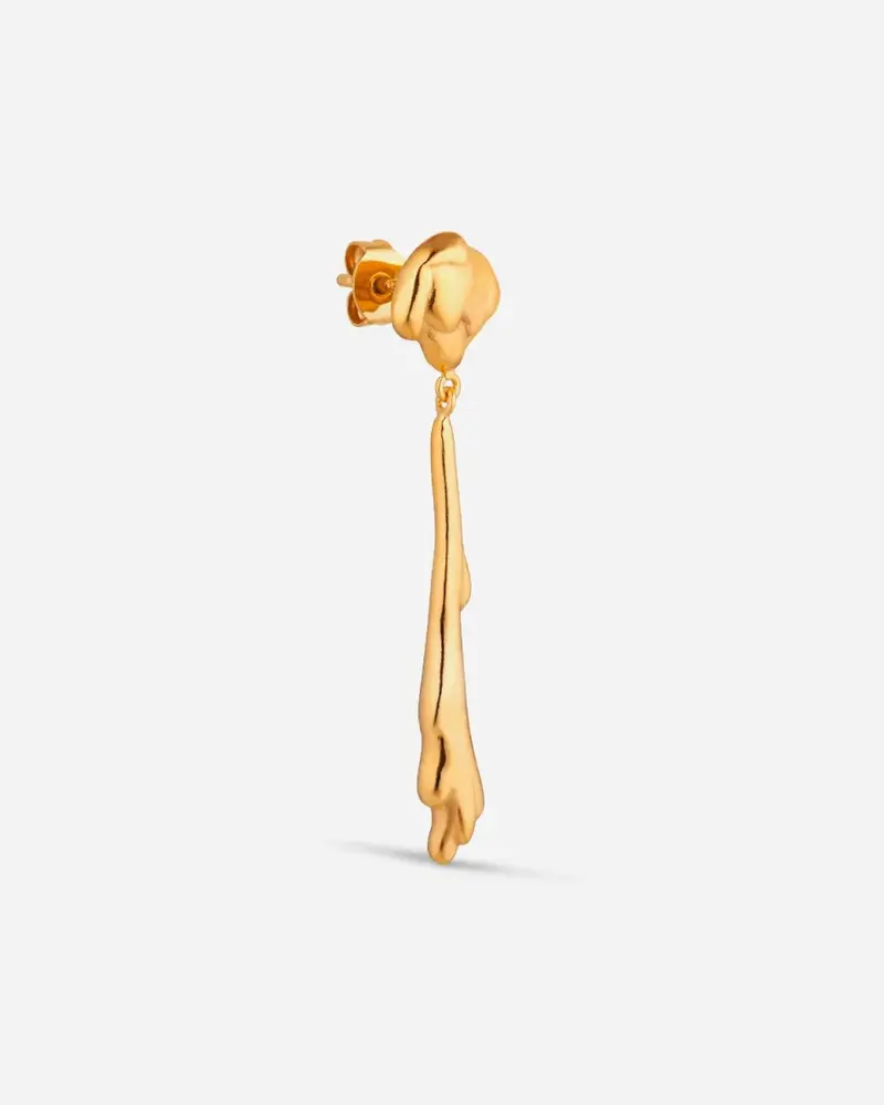 Drippy Earring with Drop Pendant - Gold