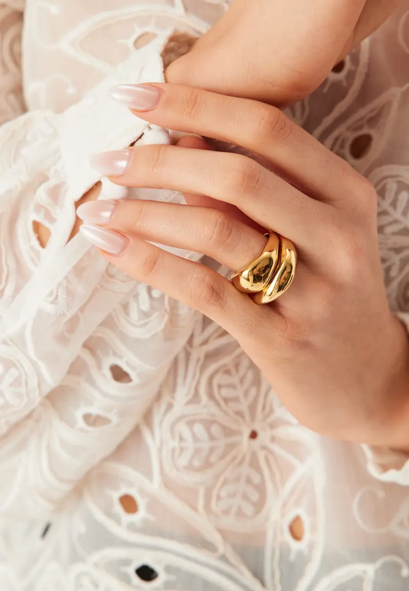 Dune Rings, 2-in-1 Set, Gold-p