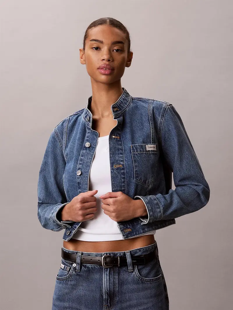 Easy Cropped Denim Jacket Tinted