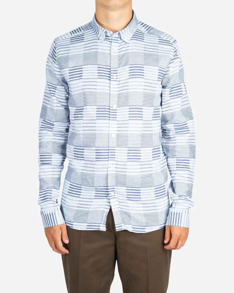 Ejli Block Stripe Shirt - White/Grey
