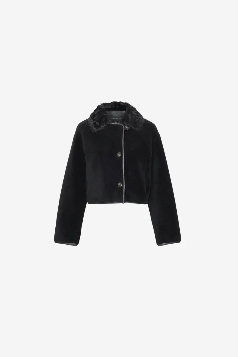 Elda Lamb Fur Jacket Black