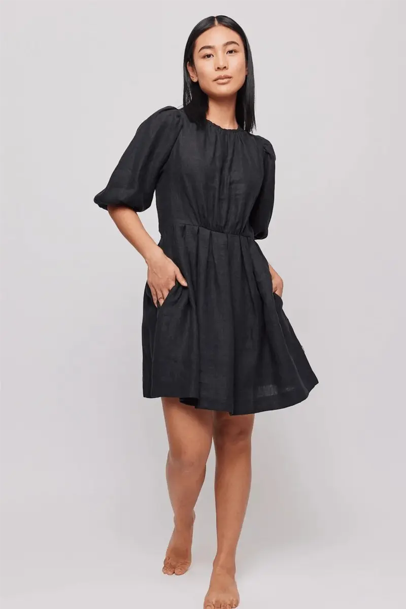 Eli Linen Dress White