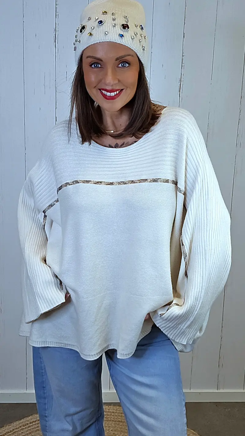Elin Oversized Genser Creme