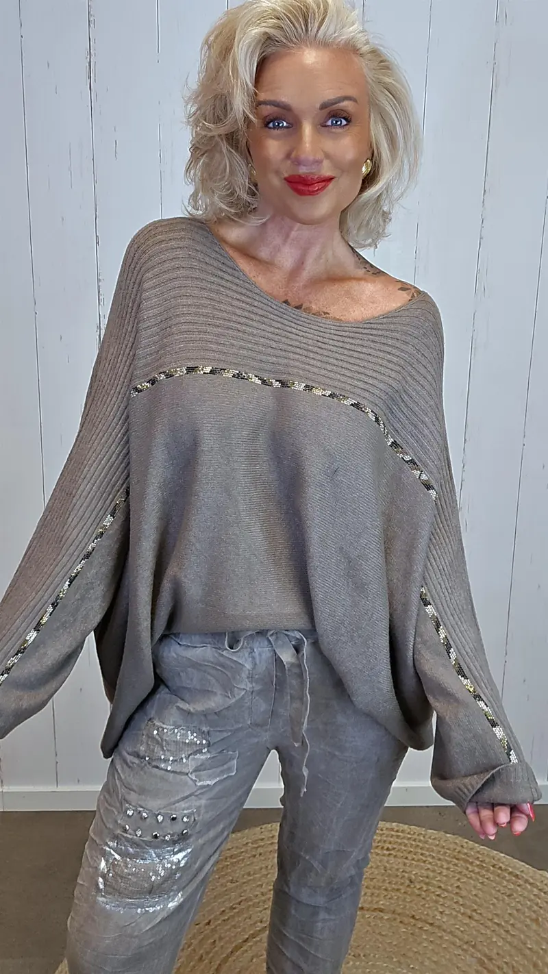 Elin Oversized Genser Taupe