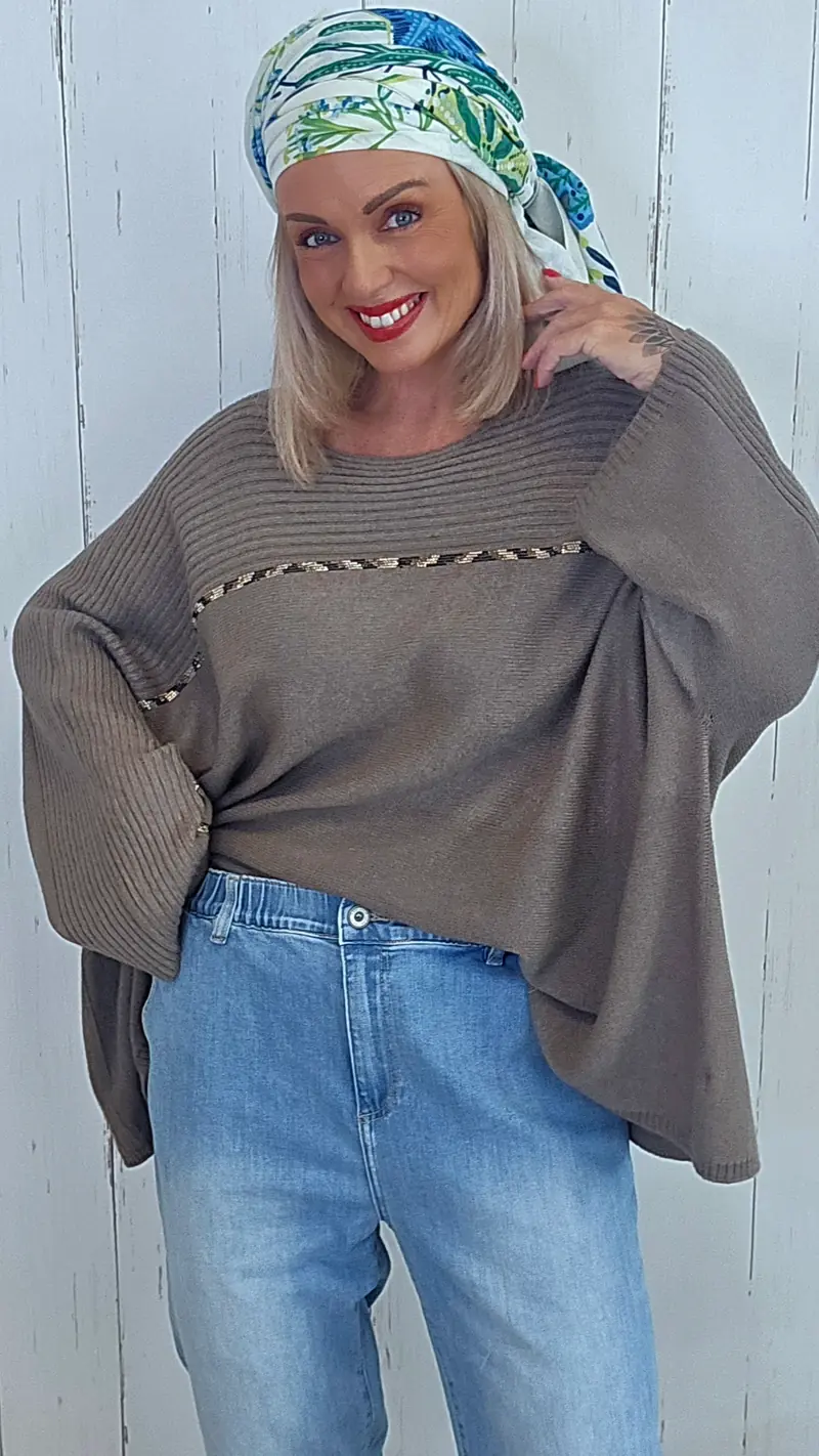 Elin Oversized Genser Taupe