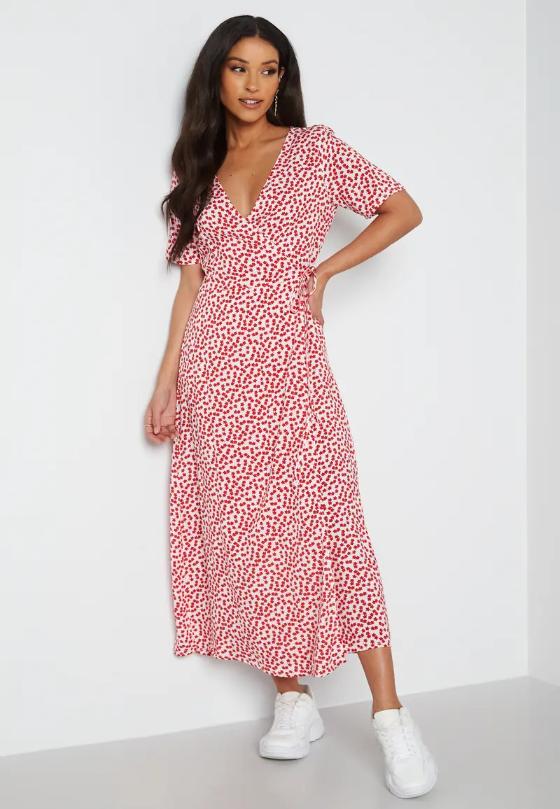 Elise S/S Long Wrap Dress