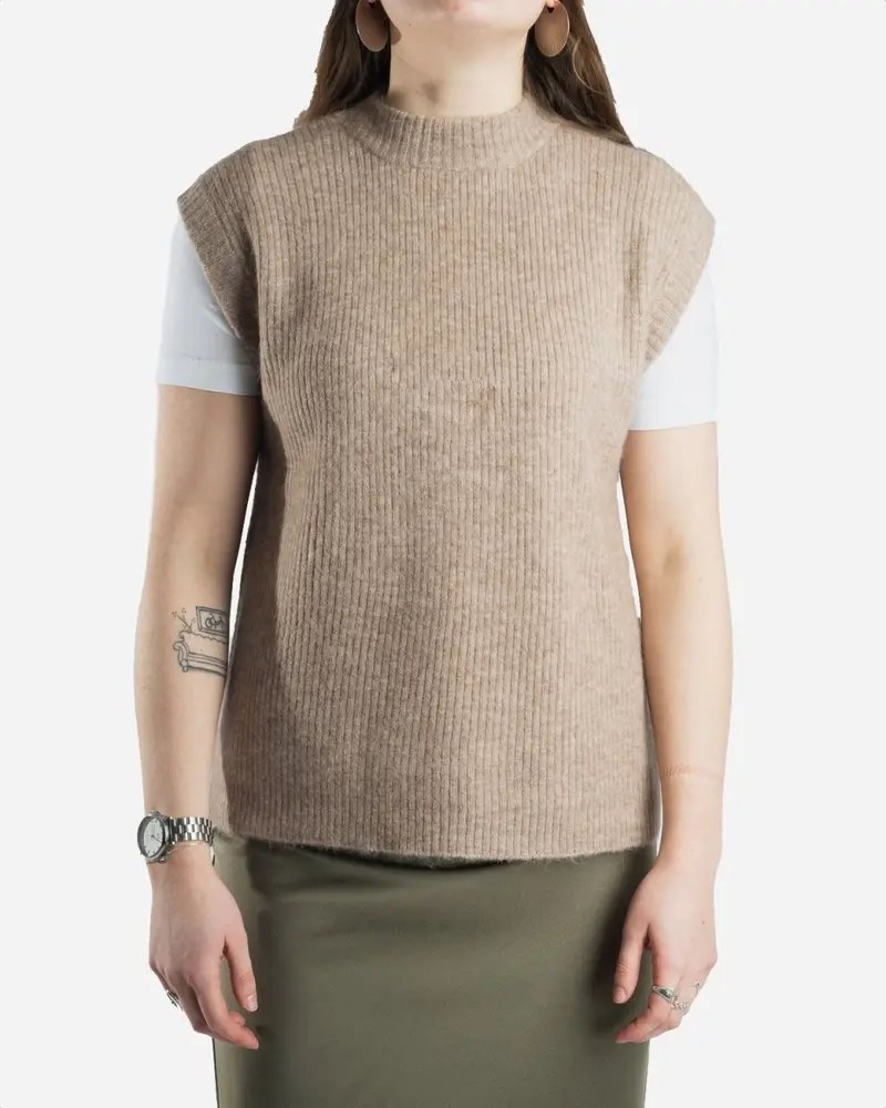 Elisha Knit Waistcoat - Oat Melange