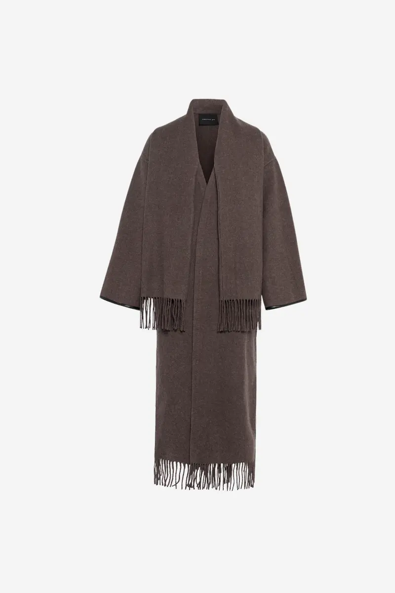 Eliza Lambswool Coat Brown Mel